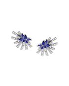 Hueb 18k White Gold Mirage Tanzanite & Diamond Cluster Stud Earrings
