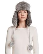 Surell Rabbit Fur Knit Aviator Hat