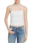 Aqua Eyelet Cropped Top - 100% Exclusive