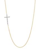 Kc Designs 14k Yellow & White Gold Diamond Side Cross Necklace, 18