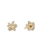 David Yurman 18k Yellow Gold Crossover Collection Diamond Pave Stud Earrings
