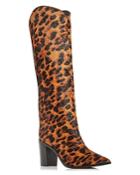 Schutz Women's Atasha Leopard Print Calf Hair Block-heel Boots
