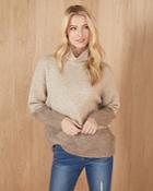 Karen Kane Color Block Turtleneck Sweater