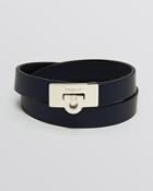 Salvatore Ferragamo Leather Double Wrap Bracelet