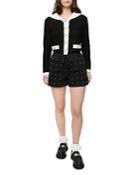 Maje Igua Quilted Jean Shorts In Black