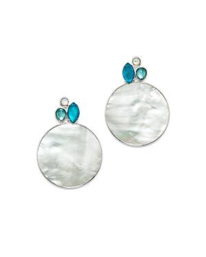 Ippolita Sterling Silver Wonderland Mother-of-pearl & Clear Quartz Doublet Cluster & Round Drop Earrings In Bermuda