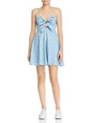 Do And Be Tie-front Polka Dot Chambray Dress
