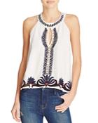 Piper Hena Embroidered Keyhole Top