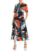 Lafayette 148 New York Augustina Abstract-print Belted Shirt Dress