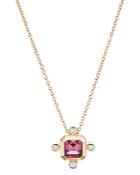 David Yurman 18k Yellow Gold Novella Pendant Necklace With Pink Tourmaline & Diamonds, 18