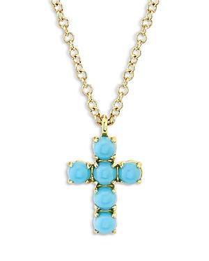 Moon & Meadow Turquoise Cross Pendant Necklace In 14k Yellow Gold, 18 - 100% Exclusive
