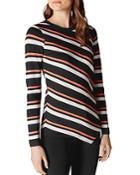 Karen Millen Asymmetric Striped Sweater