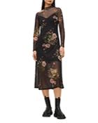 Allsaints Hannah Asago Floral Mesh Midi Dress