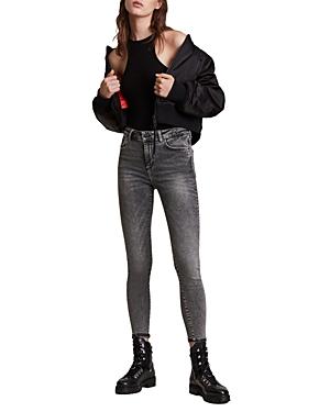 Allsaints Miller Size Me Skinny Jeans In Washed Black