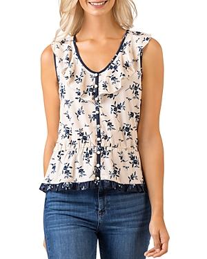 Belldini Sleeveless Ruffled Floral Top