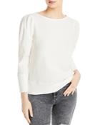 Karl Lagerfeld Paris Puff Shoulder Ribbed Top