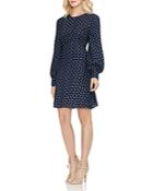 Vince Camuto Printed Bubble-sleeve Dress