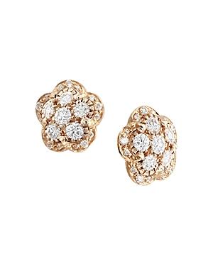 Pasquale Bruni 18k Rose Gold Figlia Dei Fiori White & Champagne Diamond Earrings