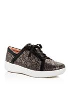 Fitflop Women's F-sporty Ii Python-embossed Leather Platform Lace Up Sneakers