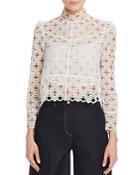 Sandro Coralisse Eyelet-lace Top