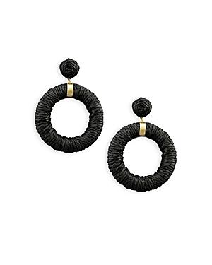 Shashi Cabo Straw Wrapped Drop Earrings In 18k Gold Plated