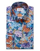 Eton Slim Fit Floral Print Cotton Tencel Dress Shirt