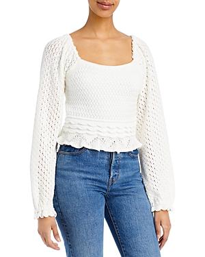 Aqua Pointelle Knit Sweater - 100% Exclusive