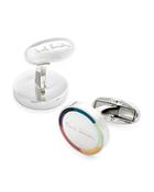 Paul Smith Logo Stripe Circle Cufflinks