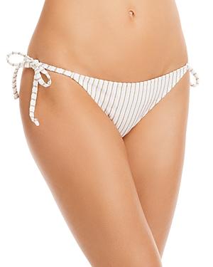 Solid & Striped Tenley Metallic Stripe Tie Bikini Bottom