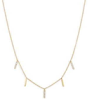 Bloomingdale's Diamond Bar Charm Necklace In 14k Yellow Gold, 0.15 Ct. T.w, 100% Exclusive