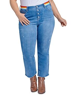 Seven7 Jeans Plus Lover Striped-waist Boot Crop Jeans In Prophecy