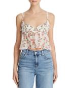 For Love & Lemons Biscotti Rose-print Cropped Cami