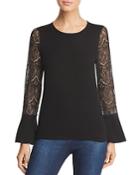 Design History Lace-sleeve Sweater