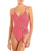 Lemlem Zala Red Ballet One Piece Swimsuit
