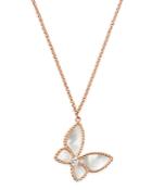 Roberto Coin 18k Rose Gold Mother-of-pearl & Diamond Butterfly Pendant Necklace, 16