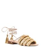Michael Michael Kors Women's Gallagher Fringed Ankle Tie Sandals