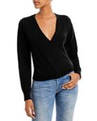 Aqua Faux Wrap Cashmere Sweater - 100% Exclusive