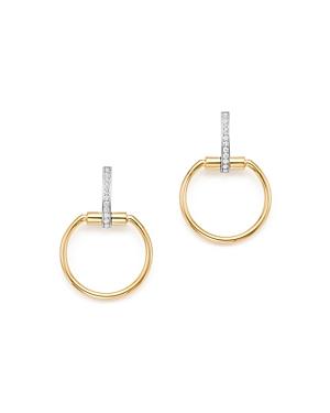Roberto Coin 18k Yellow & White Gold Classic Parisienne Diamond Small Round Earrings