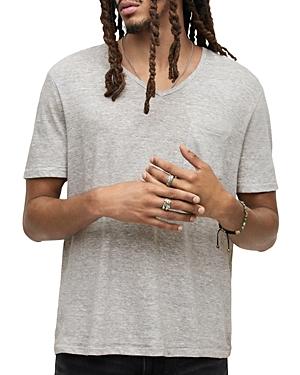 John Varvatos Driggs Short Sleeve V Neck Feeder Stripe Tee