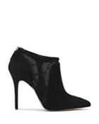 Reiss Bay Suede Mesh Paneled Pointed Toe Booties