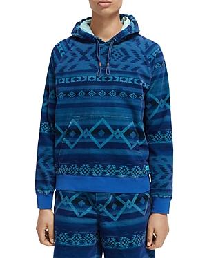 Scotch & Soda Fine Corduroy Geometric Print Hoodie