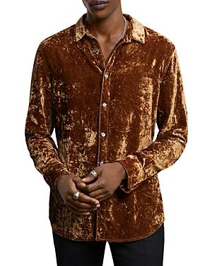 John Varvatos Collection Crinkled Velvet Slim Shirt