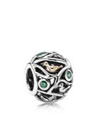 Pandora Charm - Sterling Silver, 14k Gold & Cubic Zirconia Birds Of A Feather