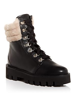 Aquatalia Women's Alyssa Shearling Trim Weatherproof Hiking Boots