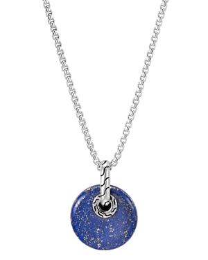 John Hardy Sterling Silver Classic Chain Lapis Lazuli Pendant Necklace