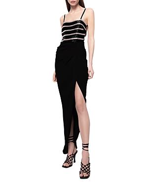 Pinko Striped Open Back Maxi Dress