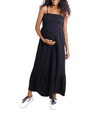 Ingrid & Isabel Tie Shoulder Smocked Maternity Dress