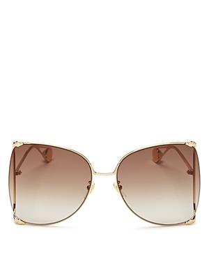 Gucci Oversized Fork Butterfly Sunglasses, 63mm