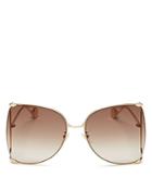 Gucci Oversized Fork Butterfly Sunglasses, 63mm