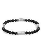 John Hardy Men's Hammered Sterling Silver Classic Chain Station And Black Onyx Bead Bracelet
